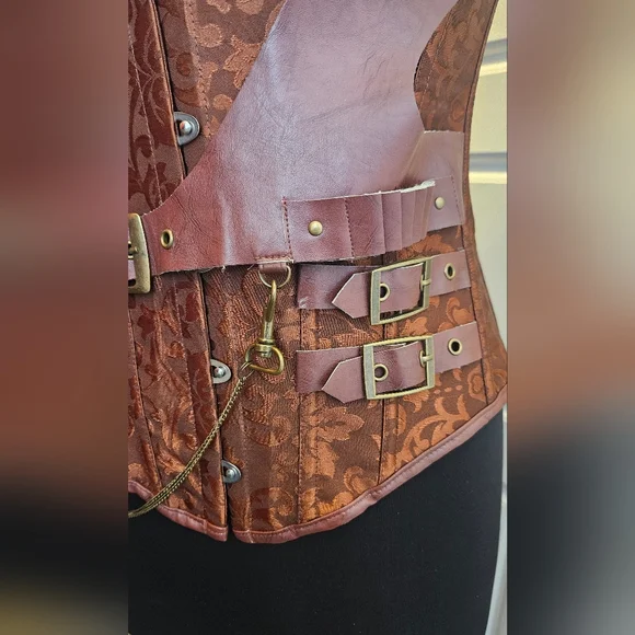 Steampunk/ Pirate Corset with Buckle Details - Picture 4 of 10